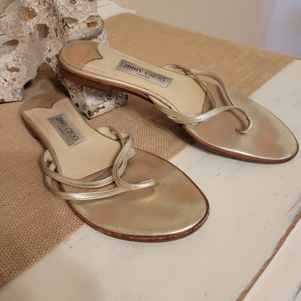 Jimmy Choo Gold Sandals